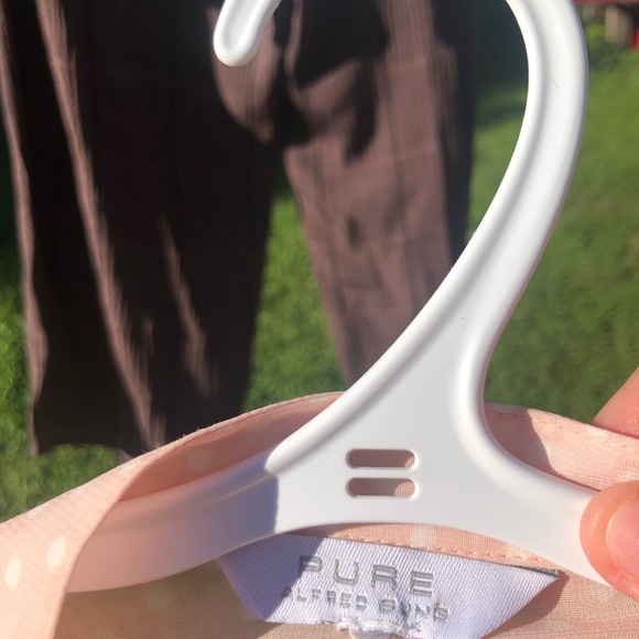 Pure by Alfred Sung pale pink & polka dots sheer popover blouse w pintuck - Picture 4 of 4